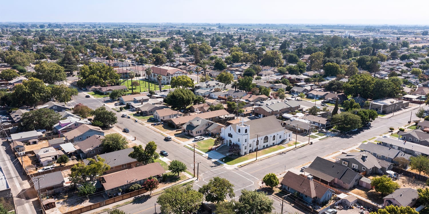 Aerial view of Turlock, CA - Sell Turlock house fast